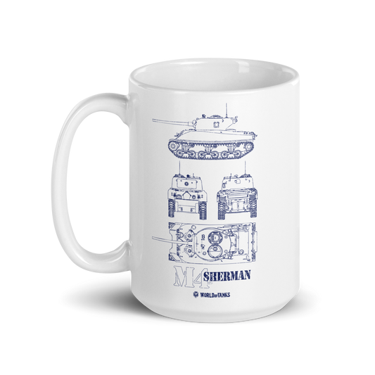 WoT M4 Sherman Blueprint Mug