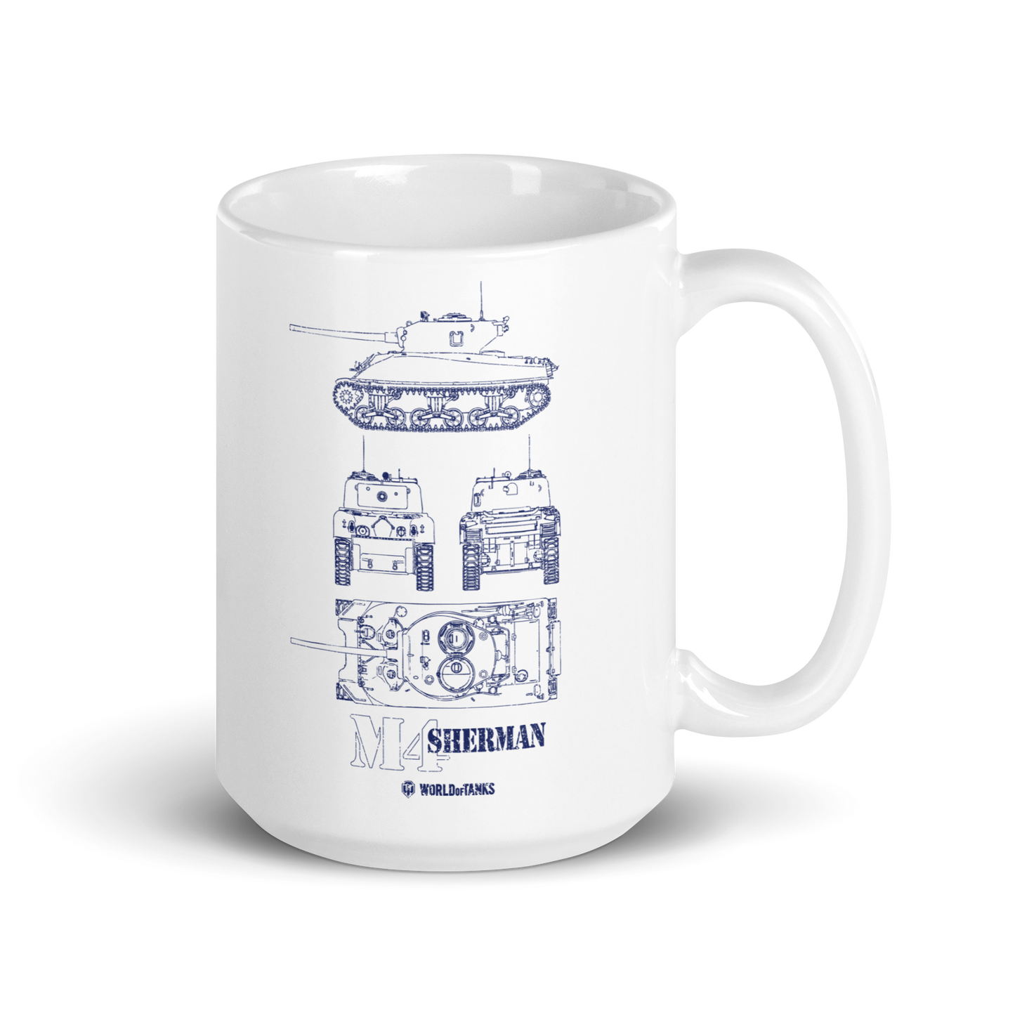 WoT M4 Sherman Blueprint Mug