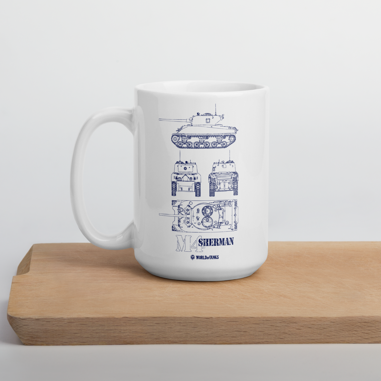 WoT M4 Sherman Blueprint Mug