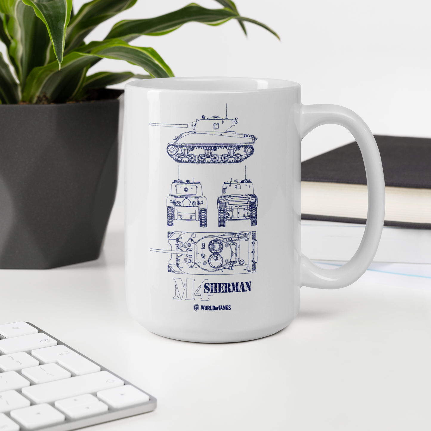 WoT M4 Sherman Blueprint Mug