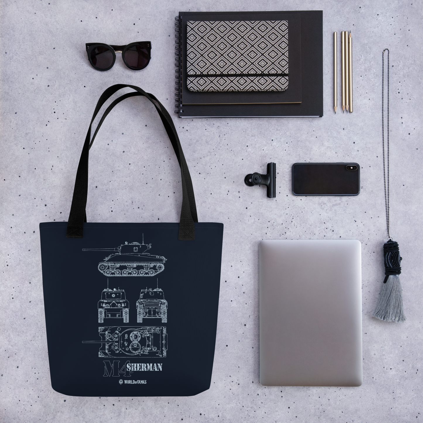 WoT M4 Sherman Blueprint Tote