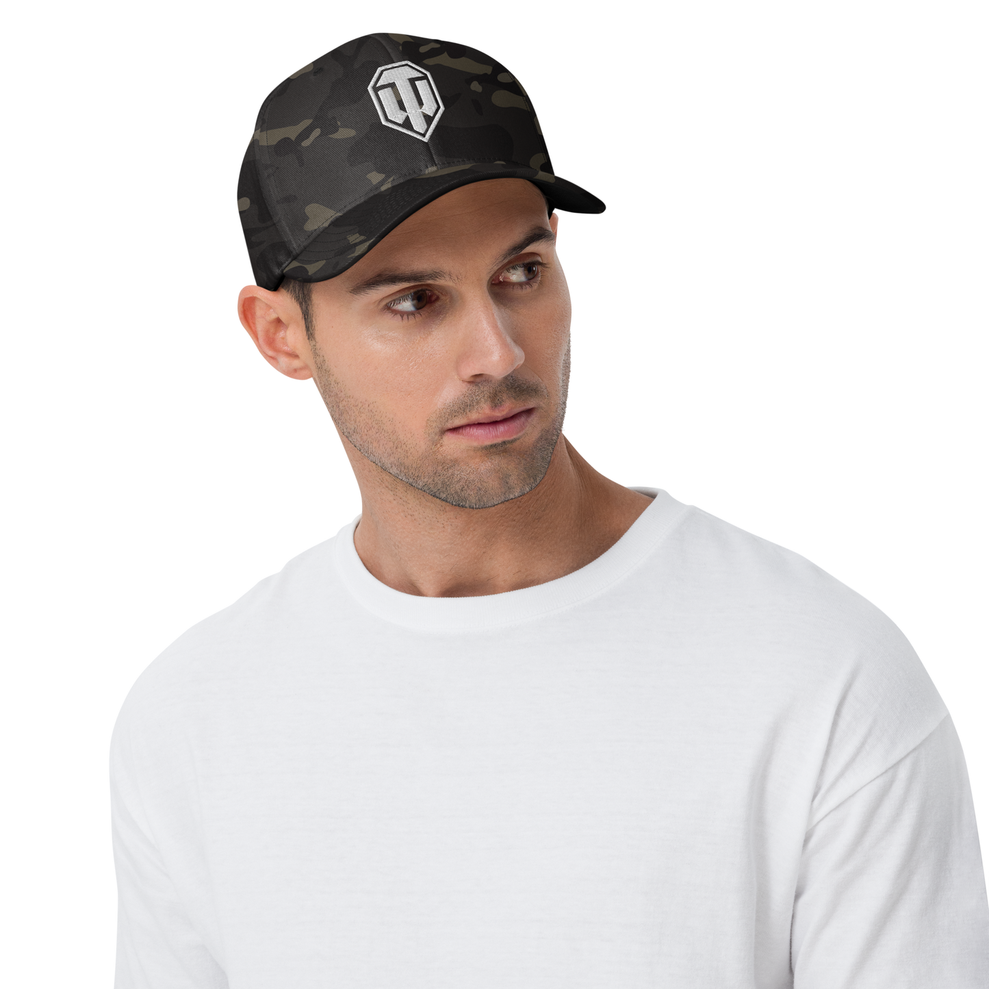 Wot Logo Structured FlexFit Cap [Black MultiCam]