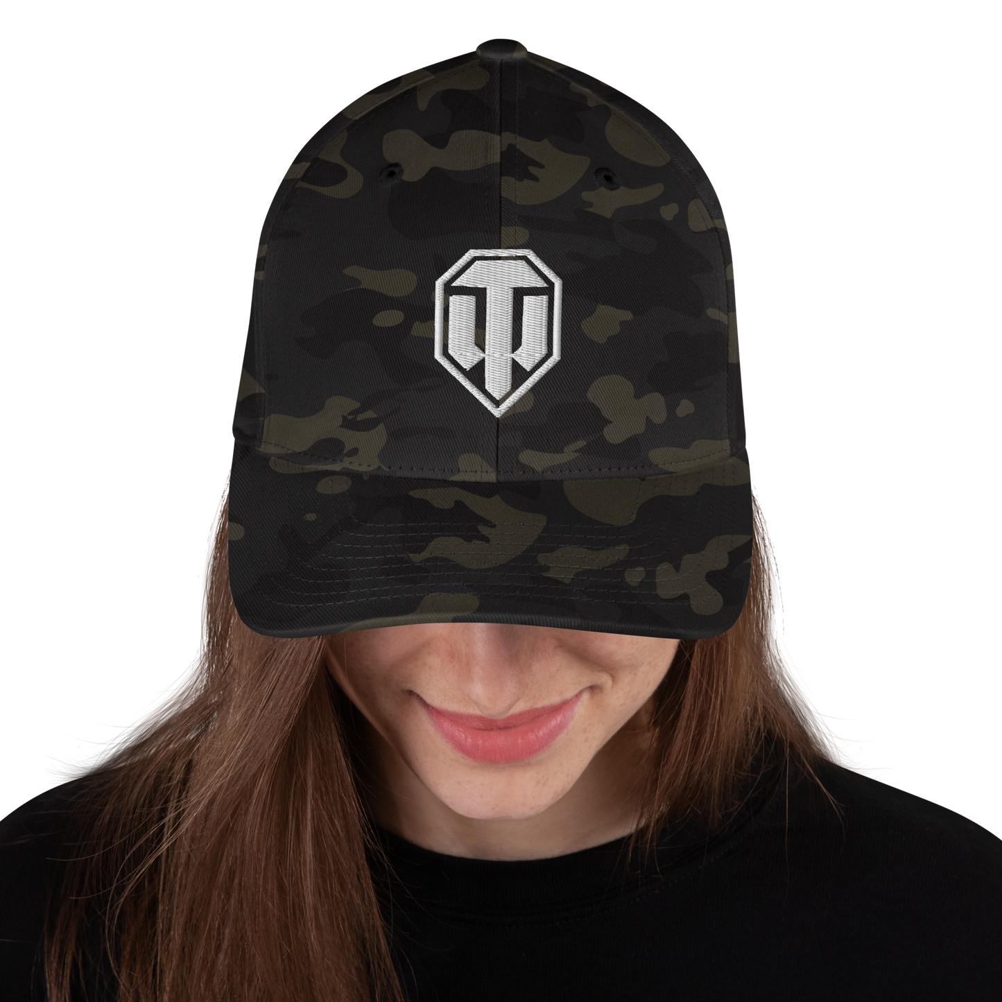 Wot Logo Structured FlexFit Cap [Black MultiCam]