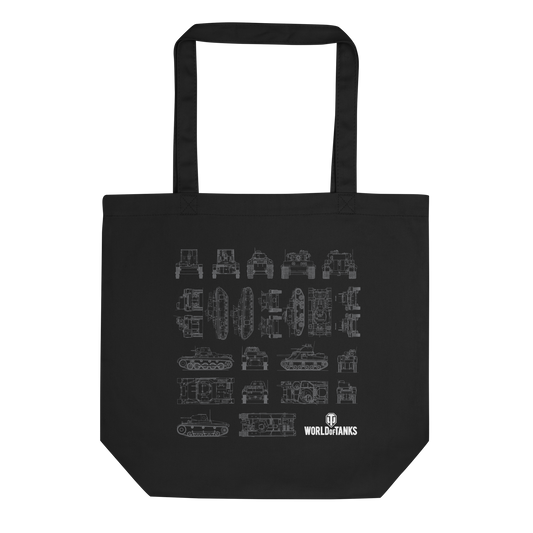 WoT Blueprint Tote Bag [ Black ]