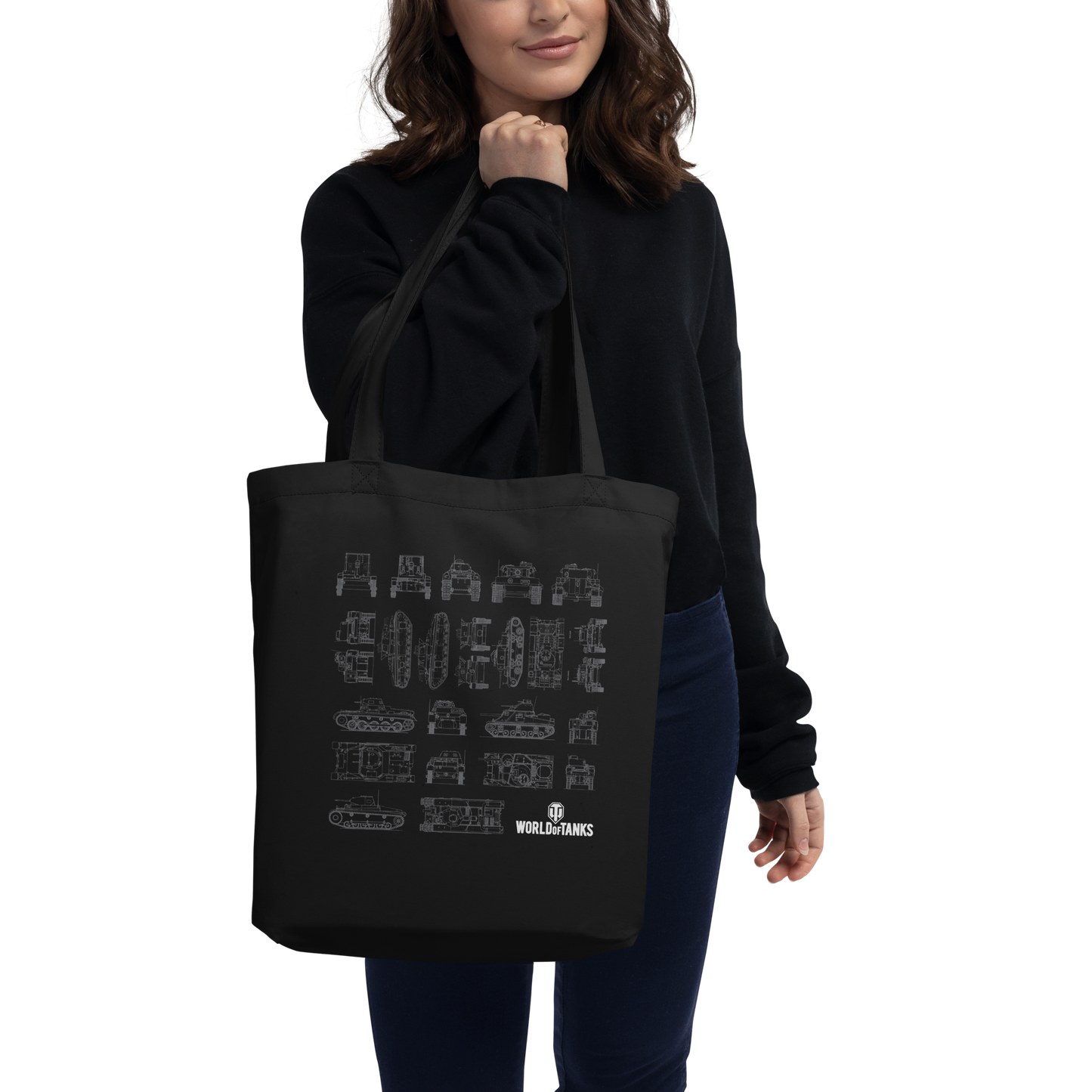 WoT Blueprint Tote Bag [ Black ]